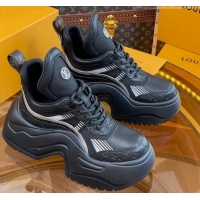 Top Grade Louis Vuitton LV Archlight 2.0 Platform Sneakers in Calf Leather and Mesh Black 121002