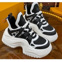 Top Design Louis Vuitton LV Archlight 2.0 Platform Sneakers in Calf Leather and Mesh White/Black 121008