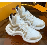 Popular Style Louis Vuitton LV Archlight Sneakers in Monogram Calf Leather Gold 121016