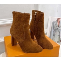 Good Looking Louis Vuitton Silhouette Ankle Boots 8.5cm in Suede Brown 121030