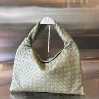 Promotional Bottega Veneta Small Hop Hobo Bag Intrecciato Calf Leather 763966 Travetine Green 2023