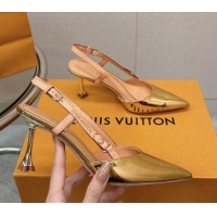 Lowest Price Louis Vuitton Blossom Slingback Pumps 7.5cm in Metallic Leather Gold 121035