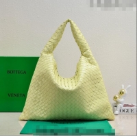 Famous Brand Bottega Veneta Large Hop Hobo Bag Intrecciato Calf Leather 763970 Camomile Yellow 2023