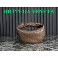 Luxury Cheap Bottega Veneta Mini Jodie Hobo Bag in Intrecciato Lambskin 651876 Dark Brown 2023