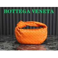 Shop Grade Bottega Veneta Mini Jodie Hobo Bag in Intrecciato Lambskin 651876 Orange 2023