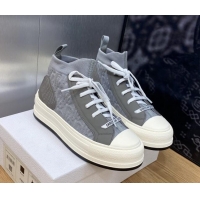 Unique Style Dior Walk'n'Dior High-top Platform Sneakers in Oblique Knit Dark Grey 916002