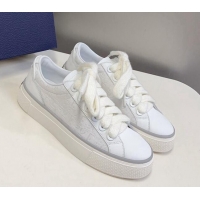 Pretty Style Dior B33 Low-top Sneakers in Oblique Jacquard and Smooth Calfskin White 926008