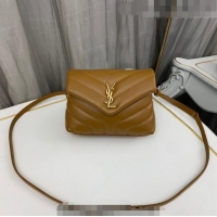 Promotional Saint Laurent Mini LOULOU TOY Bag IN MATELASSÉ "Y" Leather 467072 Brown 2023