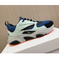 Duplicate Dior B22 Sneakers in Mesh and Smooth Calfskin Blue 011093