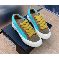 Durable Dior B33 Low-top Sneakers in Fur-Cloth and Suede Brown/Light Blue 103091