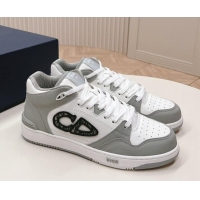 Low Cost Dior B57 Mid-Top Sneakers in Smooth Calfskin with Oblique Jacquard CD Grey/White 106108