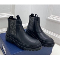 Cute Dior Explorer Ankle Boots in Black Smooth Calfskin and Oblique Motif 121087