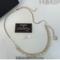 Trendy Design Chanel Heart Chain Belt with Pearls 120899