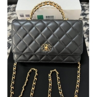 Super Quality Chanel FLAP PHONE HOLDER WITH CHAIN AP3575 Black