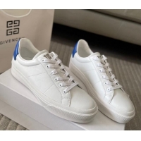 Good Looking Givenchy City Sport Sneakers in Leather with Logo Tab White/Blue 401045