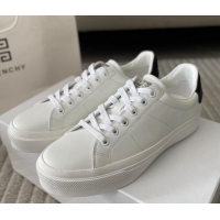 Cheap Price Givenchy City Sport Sneakers in Leather with Logo Tab White/Black 401047