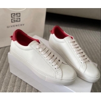 Hot Style Givenchy City Sport Sneakers in Smooth Leather with Logo Tab White/Red 401050