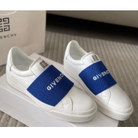 Popular Style Givenchy City Sport Sneakers in Leather with Givenchy Strap White/Blue 401054