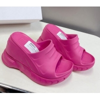 Low Cost Givenchy Marshmallow Wedge Sandals 10cm in Rubber Dark Pink 704003