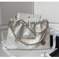 Fashion Discount CHANEL 22 HANDBAG Calfskin & Gold-Tone Metal AS3261 White