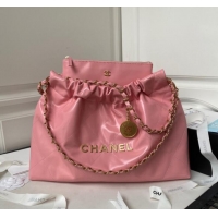 Best Price CHANEL 22 HANDBAG Calfskin & Gold-Tone Metal AS3261 Pink