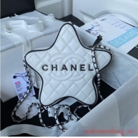 Best Price CHANEL STAR HANDBAG AS4579 & Guns-Tone Metal white