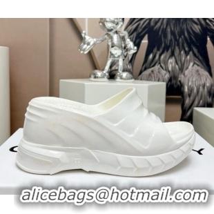 Unique Style Givenchy Marshmallow Wedge Sandals 10cm Shiny Rubber White 704010