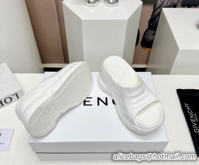 Unique Style Givenchy Marshmallow Wedge Sandals 10cm Shiny Rubber White 704010