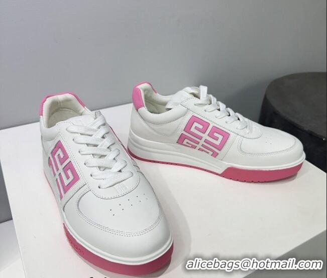 Charming Givenchy G4 sneakers in White Leather Pink 704014