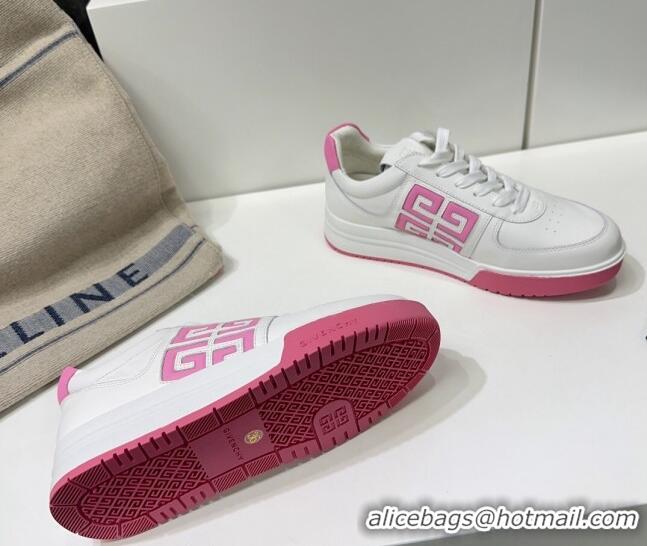 Charming Givenchy G4 sneakers in White Leather Pink 704014