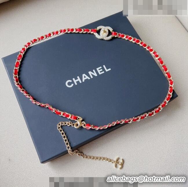 Top Quality Chanel Chain Belt Red C010707