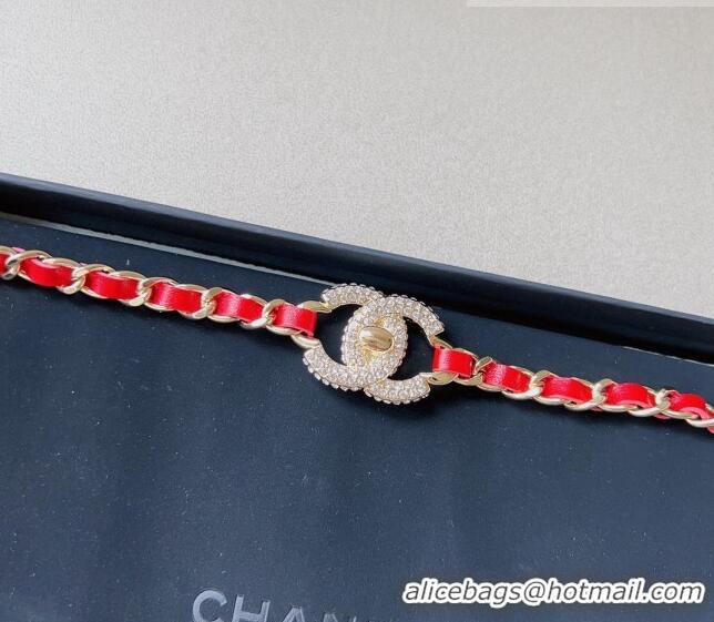 Top Quality Chanel Chain Belt Red C010707