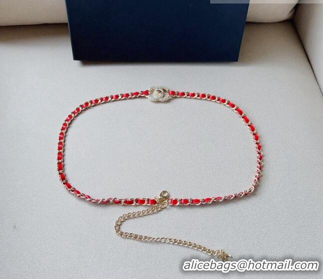 Top Quality Chanel Chain Belt Red C010707