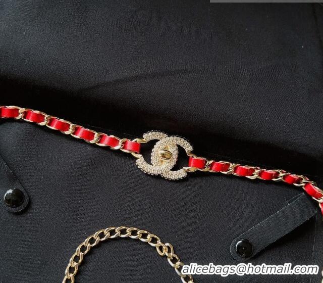 Top Quality Chanel Chain Belt Red C010707