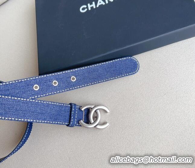 Top Quality Chanel Denim Belt Width 3cm CH0410 Silver