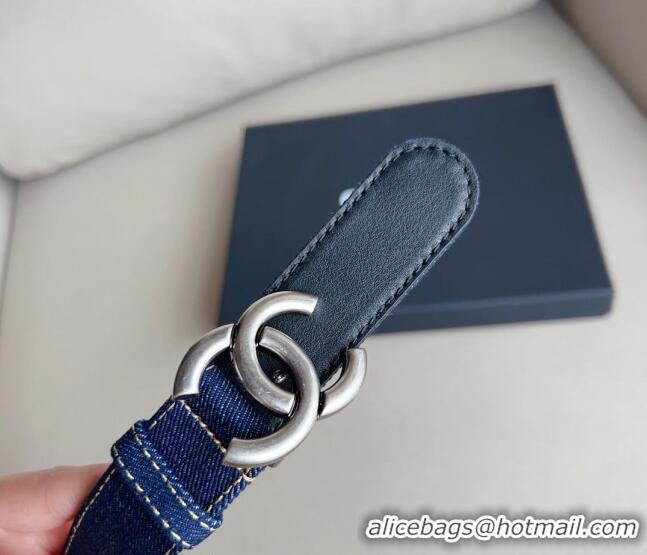 Top Quality Chanel Denim Belt Width 3cm CH0410 Silver