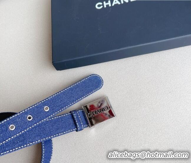 Good Product Chanel Denim Belt Width 3cm CH0411 Silver