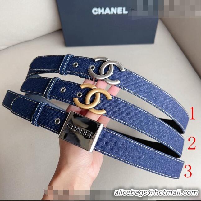 Good Product Chanel Denim Belt Width 3cm CH0411 Silver