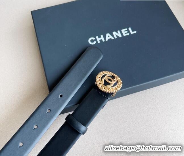 ​Buy Cheap Chanel Calfskin Belt 3cm with Heart CC Buckle 0511 Black/Gold 2023