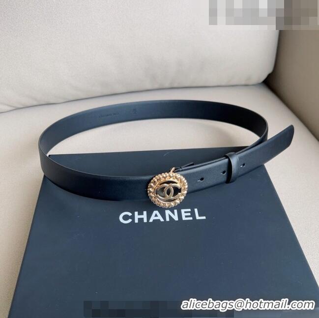 ​Buy Cheap Chanel Calfskin Belt 3cm with Heart CC Buckle 0511 Black/Gold 2023