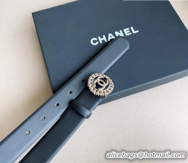 Best Price Chanel Calfskin Belt 3cm with Heart CC Buckle 0511 Black/Silver 2023