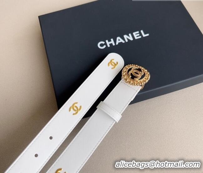 ​Grade Design Chanel CC Lambskin Belt 3cm with Heart CC Buckle 0511 White 2023