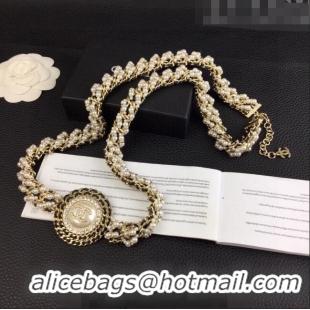 Pretty Style Chanel Chain Belt with Pearl CH0628