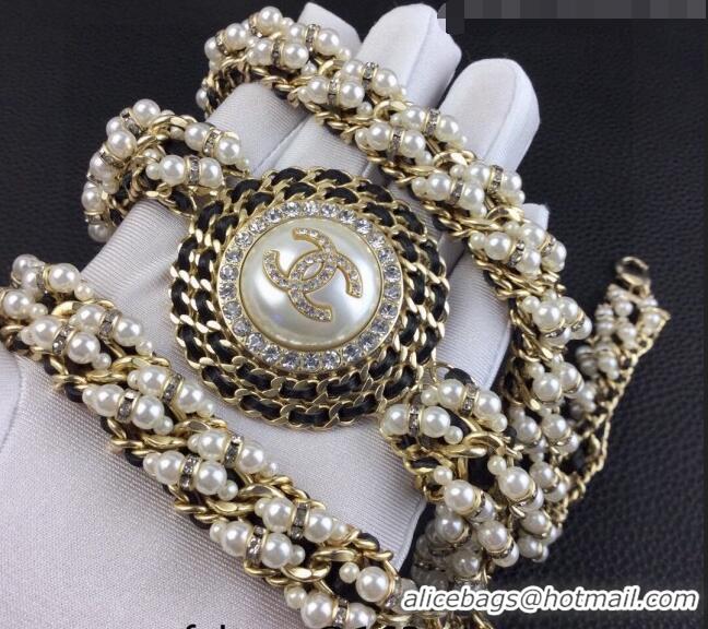 Pretty Style Chanel Chain Belt with Pearl CH0628