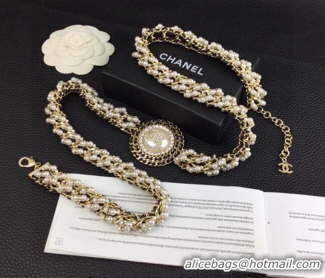 Pretty Style Chanel Chain Belt with Pearl CH0628