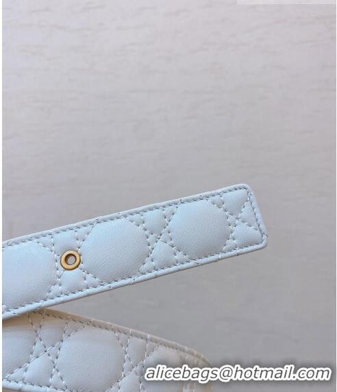 ​Top Quality Chanel Quiled Lambskin Belt with Shiny CC Buckle 3cm 0803 White 2023