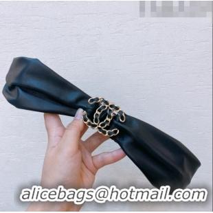 ​Cheapest Chanel Stretch Lambskin Belt 3cm with Chain CC 0803 Black/Gold 2023