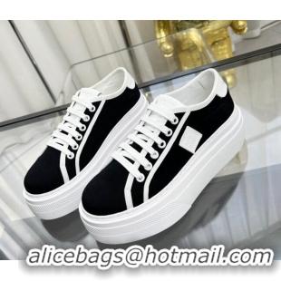 Good Looking Givenchy City platform sneakers in canvas Black/White 704016