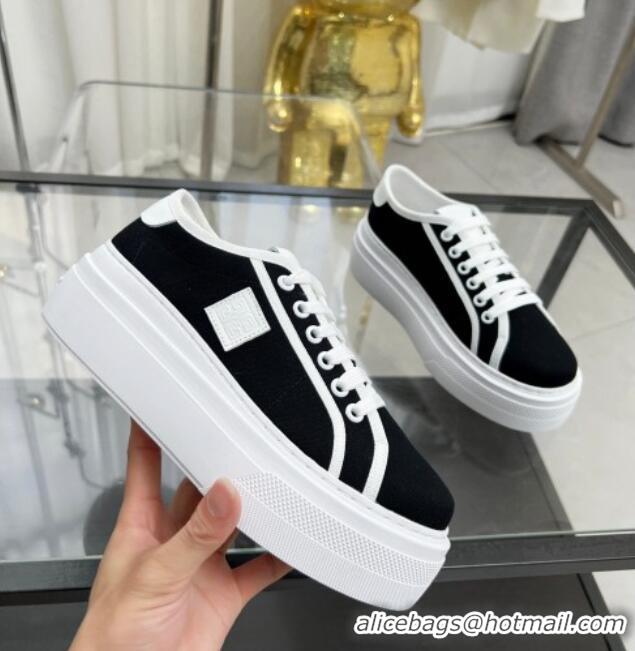 Good Looking Givenchy City platform sneakers in canvas Black/White 704016