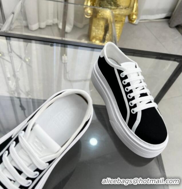 Good Looking Givenchy City platform sneakers in canvas Black/White 704016